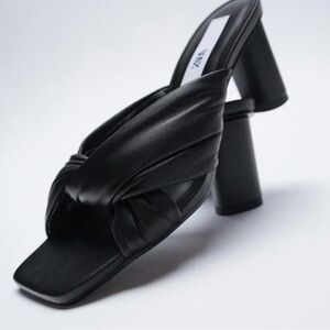 Zara leather quilted mules